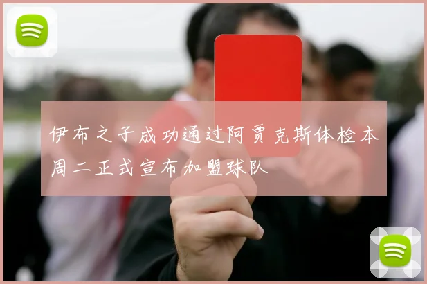 伊布之子成功通过阿贾克斯体检本周二正式宣布加盟球队